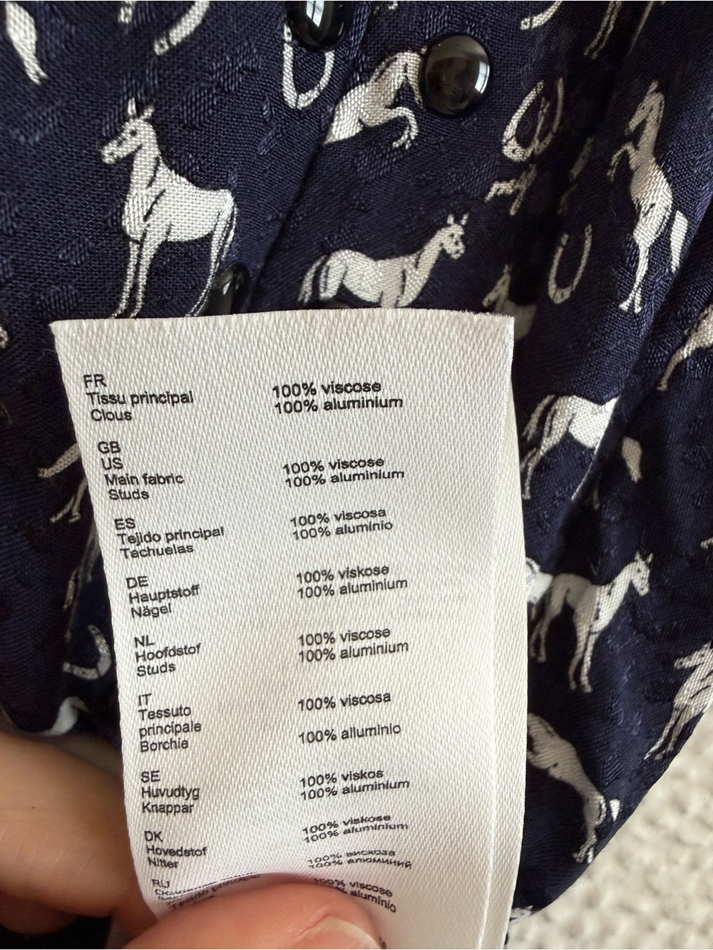 Maje Navy Blue Horse Print Midi/Maxi Skirt - Picture 9 of 9